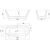 Wanny - Mexen Luvo Slim wanna wolnostojąca 170 x 75 cm, biała, przelew miedź szczotkowana - 52801707500-65 - miniaturka - grafika 1