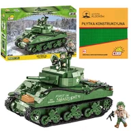 Klocki - KLOCKI COBI CZOŁG Sherman M4A3E2 Jumbo 2550 POJAZD WOJSKOWY WWII WW2 WOJSKO ARMIA KOMP. Z + PŁYTKA - miniaturka - grafika 1