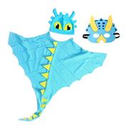 Stroje karnawałowe - Mssugar Dzieci Dinozaur Cape Halloween Cosplay Zestaw kostiumów Dzieci Świąteczne stroje Niebieski - miniaturka - grafika 1