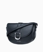 Torebki damskie - PUCCINI Elegancka czarna torebka damska typu listonoszka na regulowanym pasku - miniaturka - grafika 1