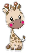 Naklejki na ścianę - Naklejka dla dzieci Żyrafa 20 x 24 cm - miniaturka - grafika 1