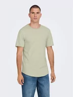 Koszulki męskie - Only & Sons T-Shirt 22017822 Zielony Long Line Fit - miniaturka - grafika 1