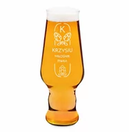 Szklanki - Szklanka do piwa Krosno Splendour z grawerem dla piwosza na imieniny - miniaturka - grafika 1