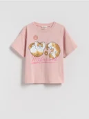 Koszulki dla dziewczynek - Reserved - T-shirt z nadrukiem Mofusand - brudny róż - miniaturka - grafika 1