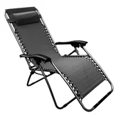 Leżaki ogrodowe - Leżak z podnóżkiem szary JUMI - miniaturka - grafika 1