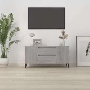 Lumarko Szafka pod TV, szary dąb sonoma, 102x44,5x50 cm - Szafki RTV - miniaturka - grafika 4