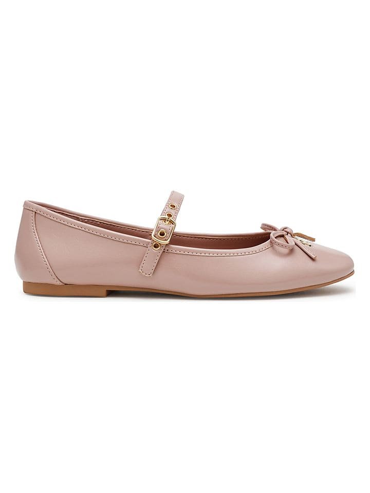 Steve Madden Skórzane baleriny w kolorze jasnoróżowym z paskiem