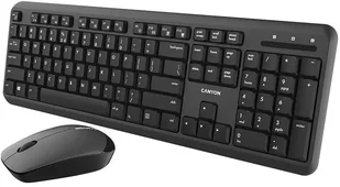 CANYON Zestaw klawiatura i mysz SET-W20 UK/US Velvet Bezprzewodowy Czarny CNS-HSETW02-UK/US - Zestawy myszka + klawiatura - miniaturka - grafika 1