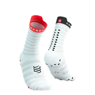 Skarpetki sportowe męskie - COMPRESSPORT Skarpetki do biegania PRORACING SOCKS V4 ULTRALIGHT RUN HIGH white/red/black - miniaturka - grafika 1