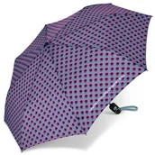 Parasole - Benetton 59074 MINI AC parasol damski szary w fioletowe kółka - miniaturka - grafika 1