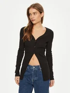 Swetry damskie - Calvin Klein Jeans Kardigan J20J224761 Czarny Slim Fit - miniaturka - grafika 1