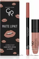 Szminki - Golden Rose Matte Lipkit Zastaw do Ust Warm Nude R-MLK-WRN - miniaturka - grafika 1