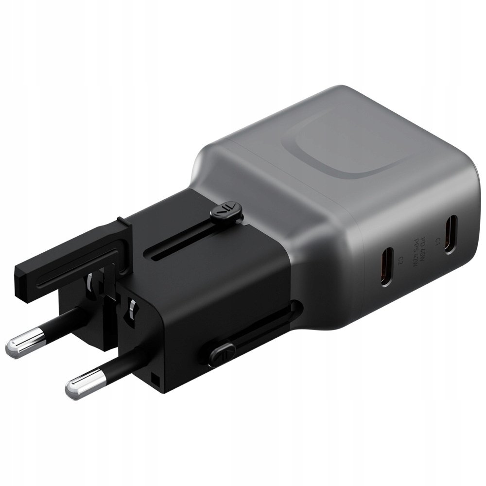 Ładowarka sieciowa Energea TravelGo Adapter 45 2xUSB-C 45W grafitowo-czarny