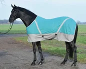 Derki dla konia - BUSSE Derka polarowa osuszająca CROSS - lagoon/fog - miniaturka - grafika 1