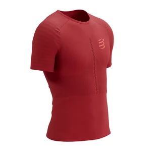 COMPRESSPORT Koszulka biegowa RACING SS T-SHIRT samba red - Bielizna sportowa męska - miniaturka - grafika 2