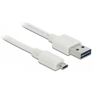 Delock KABEL USB MICRO AM-BM 2.0 50CM DUAL EASY-USB WHITE - Kable USB - miniaturka - grafika 1