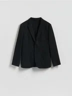 Kurtki męskie - Reserved - Marynarka slim fit z domieszką wiskozy - czarny - miniaturka - grafika 1