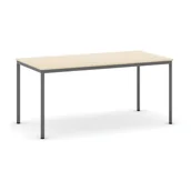 Stoły - Stół do jadalni i stołówki, 1600 x 800 mm, dąb naturalny, ciemnoszara konstrukcja - miniaturka - grafika 1