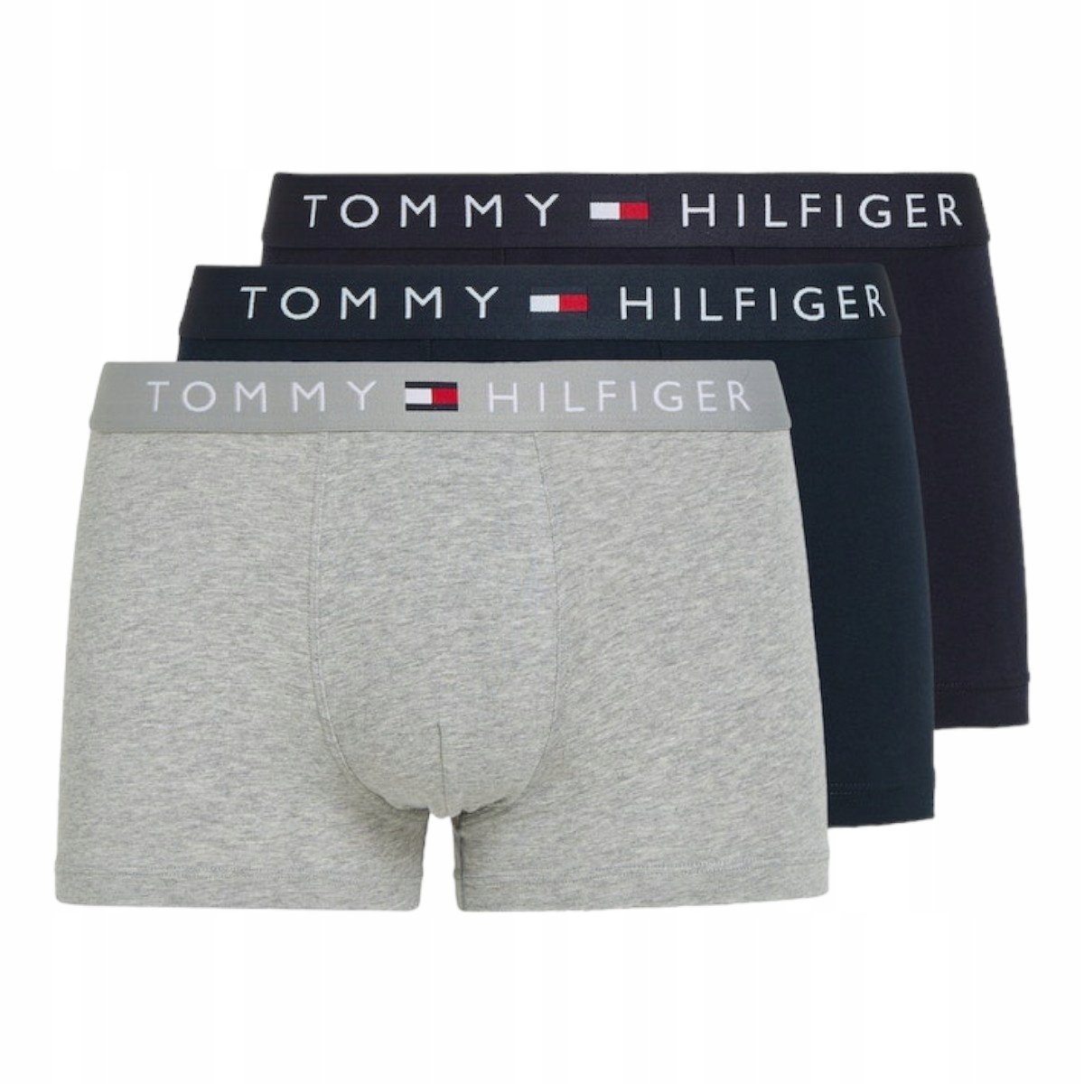 Tommy Hilfiger Bokserki Męskie Majtki 3P Trunk Wb Granatowe/Szare R.L