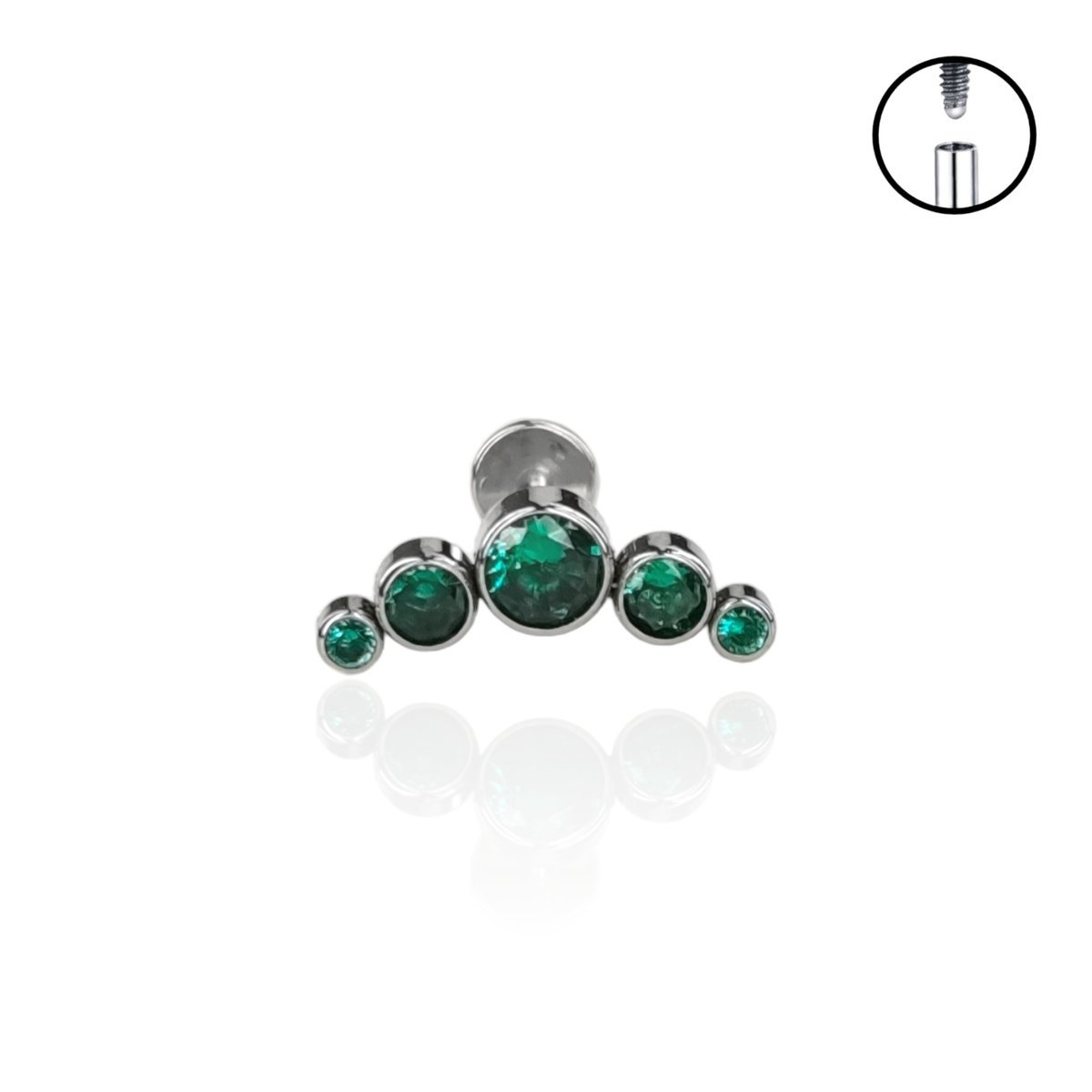 Tytanowy Kolczyk CLUSTER z Cyrkoniami Helix 1,2/8