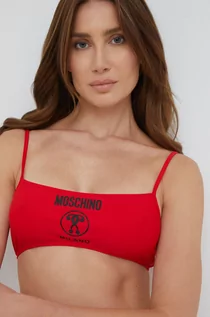 Stroje kąpielowe - Moschino Underwear Underwear biustonosz kąpielowy kolor czerwony miękka miseczka - grafika 1