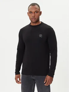 KARL LAGERFELD Longsleeve 755052 554235 Czarny Regular Fit - Koszulki męskie - miniaturka - grafika 1