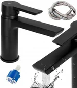 Baterie umywalkowe - Rea Bateria umywalkowa Argus Czarna Niska B6210 - miniaturka - grafika 1