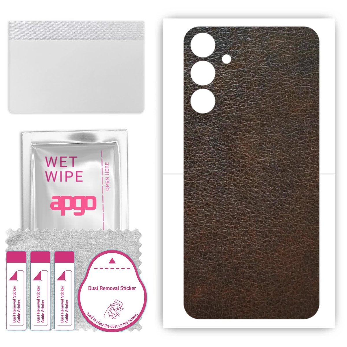 Folia naklejka skórka strukturalna na TYŁ do Samsung Galaxy M55 5G - Skóra Brązowa - apgo SKINS