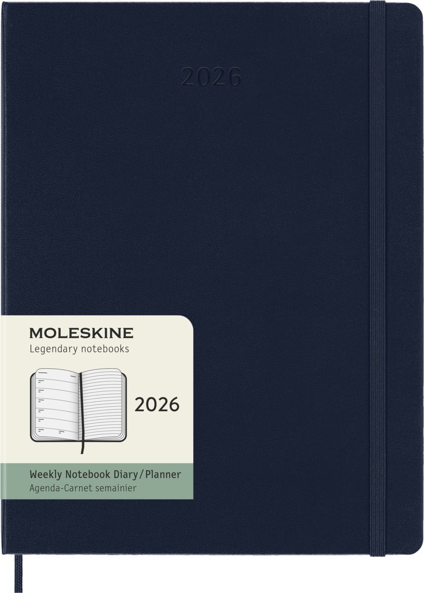 MOLESKINE kalendarz 2026 GRANATOWY EXTRA LARGE WEEKLY HARD TYGODNIOWY (19x25)