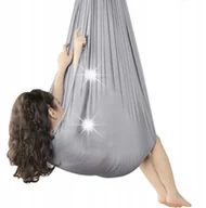 Czapki dla dzieci - HAMAK CHUSTA AKROBATYCZNA DLA DZIECI HUŚTAWKA SENSORYCZNA JOGA 250X150CM - miniaturka - grafika 1