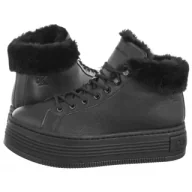 Botki damskie - Botki Bold Platf Low Laceup Mg Lth Triple Black YW0YW01590 0GJ (CK593-a) Calvin Klein - miniaturka - grafika 1