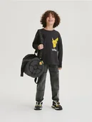 Koszulki dla chłopców - Reserved - Longsleeve oversize Pokémon - ciemnoszary - miniaturka - grafika 1