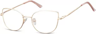 Sunoptic Okulary oprawki korekcyjne kocie oczy zerówki L119F różowe złoto - Okulary korekcyjne, oprawki, szkła - miniaturka - grafika 1