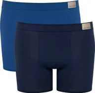 Majtki męskie - Sloggi Herren Shorts, 2er Pack - GO Natural Short C2P, Bokserki, Bawełna Stretch Blau XL - miniaturka - grafika 1