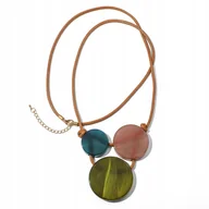 Naszyjniki - ciekawy NASZYJNIK boho duże koła BIŻUTERIA OZDOBNA na okazję DODATKI - miniaturka - grafika 1