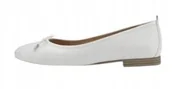 Baleriny - Tamaris Damskie Baleriny Białe z Kokardą 40 Ż6k - miniaturka - grafika 1