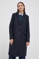 Płaszcze damskie - Tommy Hilfiger płaszcz wełniany kolor granatowy przejściowy - miniaturka - grafika 1