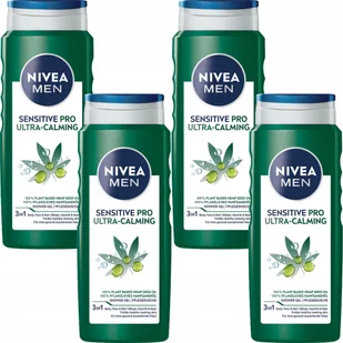Nivea Men Żel pod prysznic Sensitive Pro 500ml x4 - Żele pod prysznic dla mężczyzn - miniaturka - grafika 1