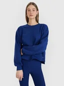 Bluzy damskie - Bluza dresowa damska 4F bez kaptura 4FWSS25TSWSF1543-30S Niebieski M - miniaturka - grafika 1