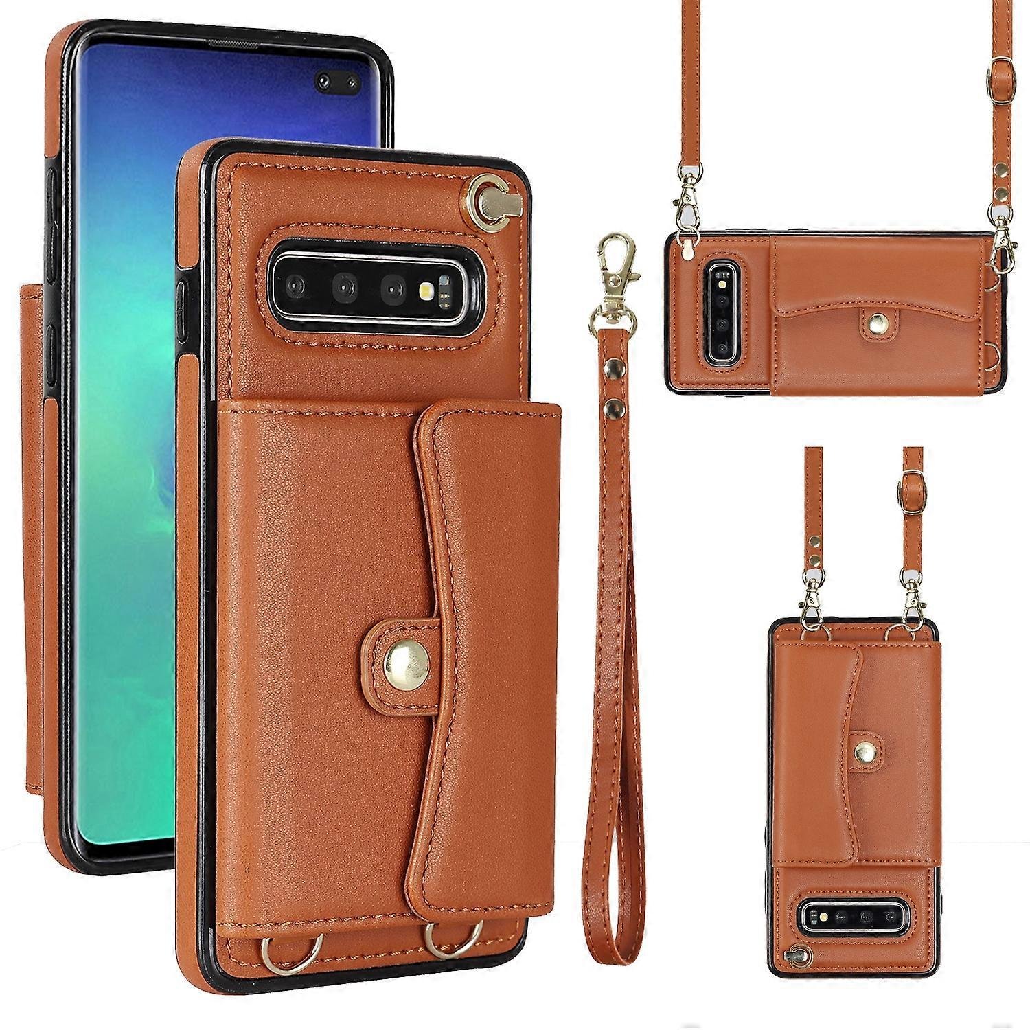 Do skórzanego etui na telefon Samsung Galaxy S10 z gniazdem na kartę RFID z długą smyczą