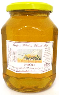 Miód akacjowo-malinowy z doliny rzeki Mrogi 650g - Miód - miniaturka - grafika 1