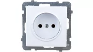 Gniazdka elektryczne - LEDart pojedyncze bez uziemienia, bez ramki - Ospel Sonata GP-1R/m/00, kolor bały, 16A/250V - miniaturka - grafika 1