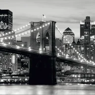 Fototapety - Fototapeta Most Brookliński Nowy Jork czarnymIszarym - 360 x 270 cm - SANDERS & SANDERS - miniaturka - grafika 1