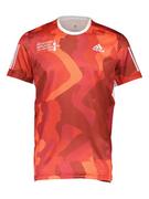 Koszulki sportowe męskie - adidas Koszulka sportowa w kolorze czerwono-pomarańczowym - miniaturka - grafika 1