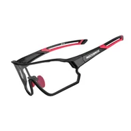 Okulary sportowe - Okulary rowerowe fotochromowe z ramką i filtrami UV 400 UVA i UVB czarno-czerwone ROCKBROS - miniaturka - grafika 1