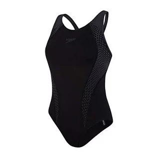 Stroje kąpielowe - Speedo damski strój kąpielowy do umieszczenia Laneback czarny/oksydowany szary 34 (UK 12) 811389 - grafika 1
