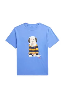 Koszulki dla chłopców - Polo Ralph Lauren t-shirt bawełniany dziecięcy kolor niebieski z nadrukiem - grafika 1