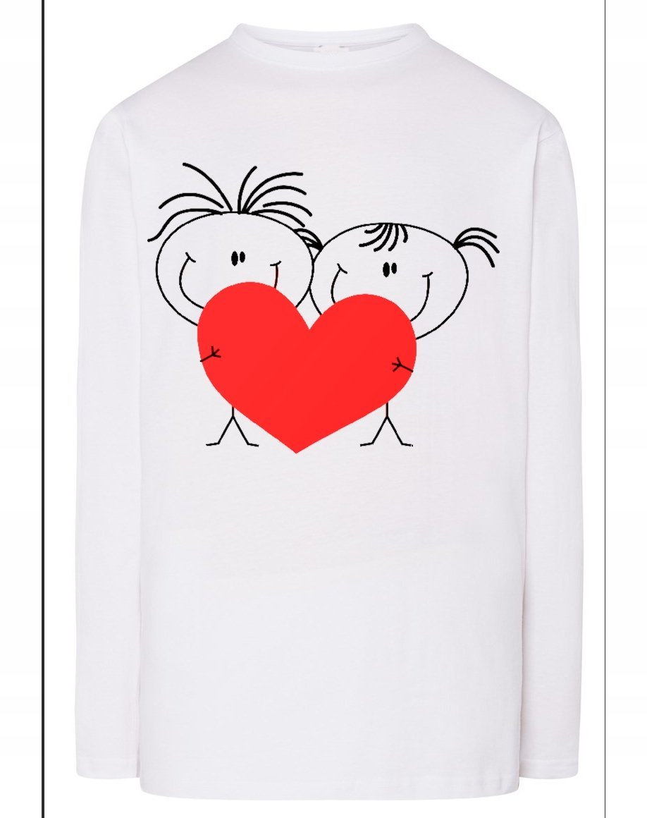 Walentynki Longsleeve nadruk Serce Miłość r.5XL