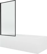 Wanny - Mexen Vega wanna prostokątna 150 x 70 cm z obudową i parawanem 1-skrzydłowym 70 cm, czarny wzór fix - 550115070X9307007070 - miniaturka - grafika 1