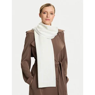 Szalik Calvin Klein Emblem Aop Jcq Fine Rib Scarf LV04D8051G Beżowy - Apaszki i szaliki damskie - miniaturka - grafika 1